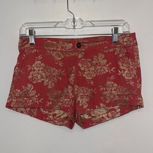 Hollister Salmon & Gold Jacquard Shorts - Size 1